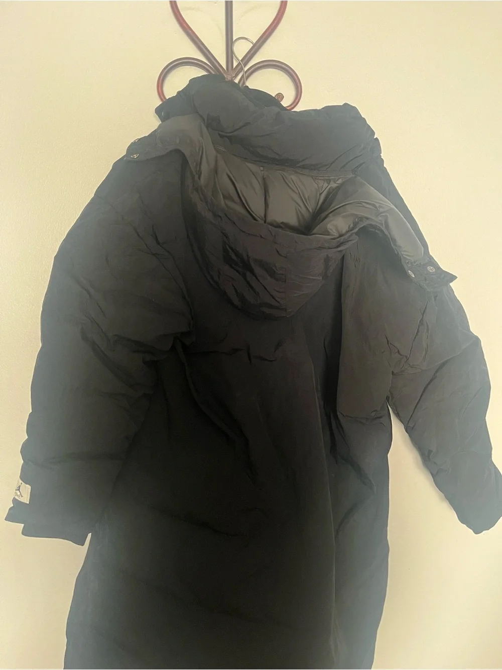 Jordan Black Quilted Puffer Coat with Hood